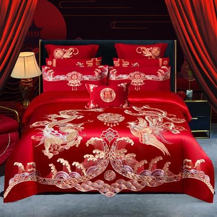 91家纺网 家纺一手货源 找家纺 （总）蒂爵 2022新款长绒棉婚庆四件套多件套