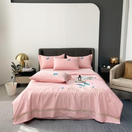 91家纺网 家纺一手货源 找家纺 (总) 眠帛家居  2022新款蝶梦刺绣夏被四件套