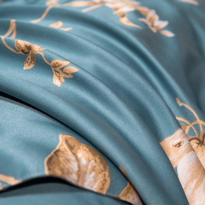 91家纺网 家纺一手货源 找家纺 2022新款 镂空水洗天丝夏被四件套 锦绣花园