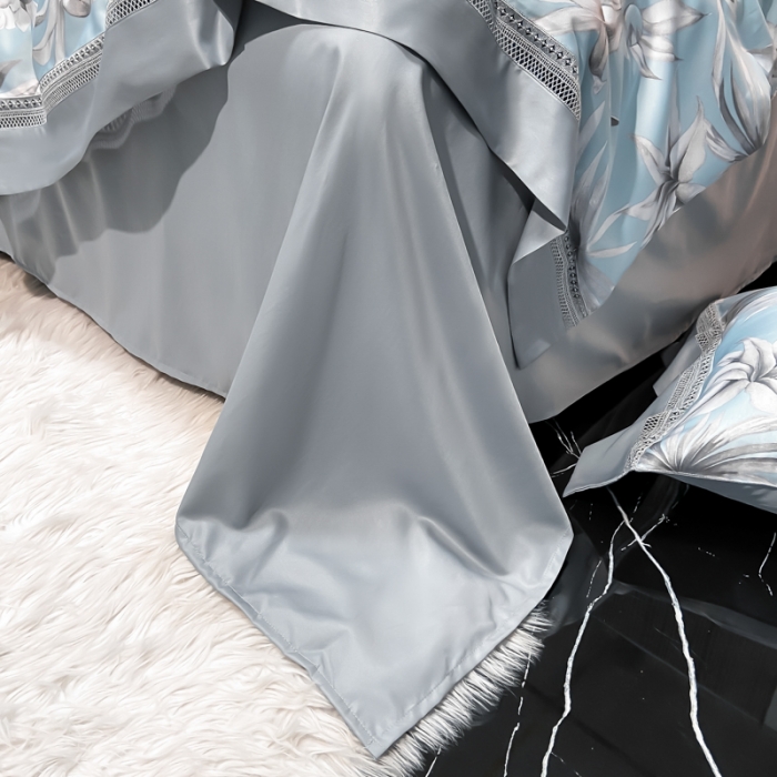 91家纺网 家纺一手货源 找家纺 2022新款 镂空水洗天丝夏被四件套 浅语初开