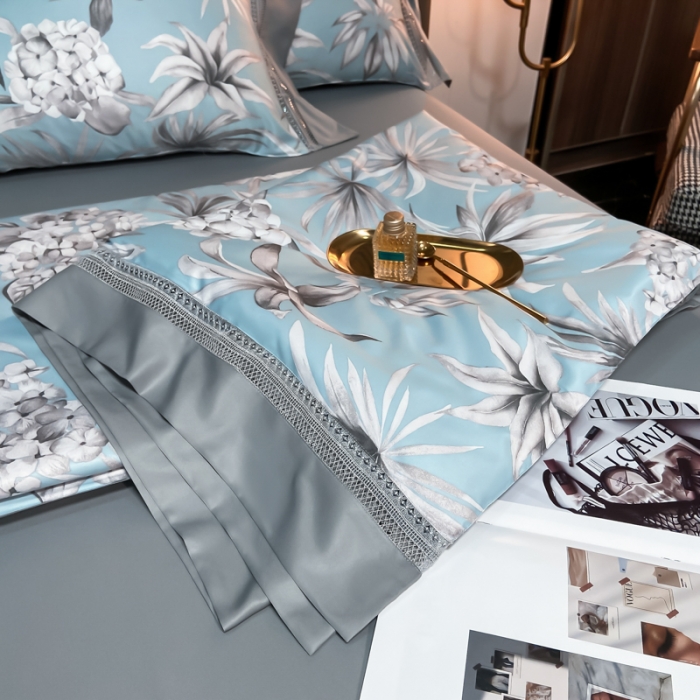 91家纺网 家纺一手货源 找家纺 2022新款 镂空水洗天丝夏被四件套 浅语初开