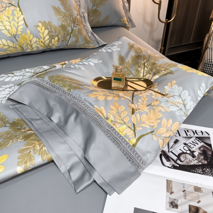 91家纺网 家纺一手货源 找家纺 2022新款 镂空水洗天丝夏被四件套 夏日风情