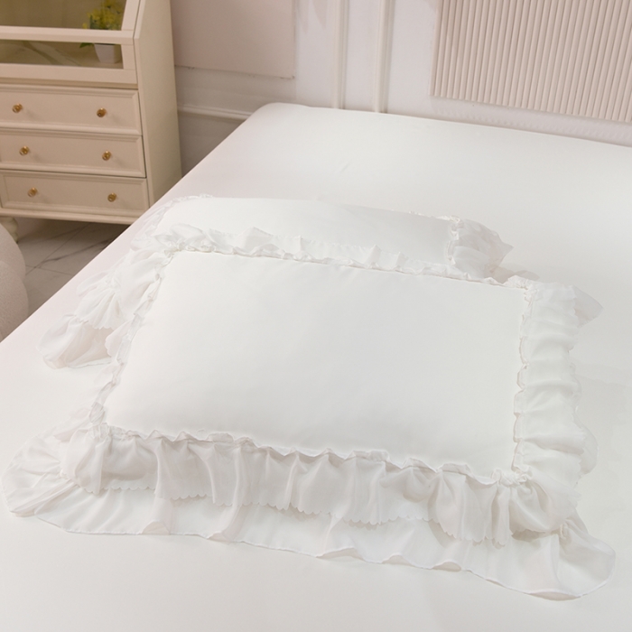 91家纺网 家纺一手货源 找家纺 艾米家居 2025新款韩版水洗真丝四件套-淡雅-奶白