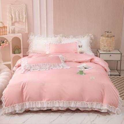 艾米家居 2025新款韩版水洗真丝四件套-淡雅-豆沙