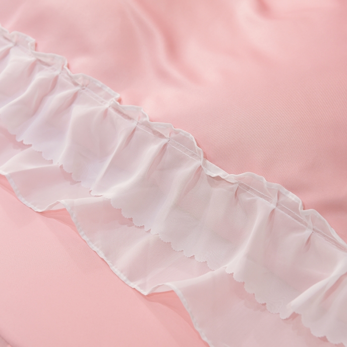 91家纺网 家纺一手货源 找家纺 艾米家居 2025新款韩版水洗真丝四件套-淡雅-豆沙