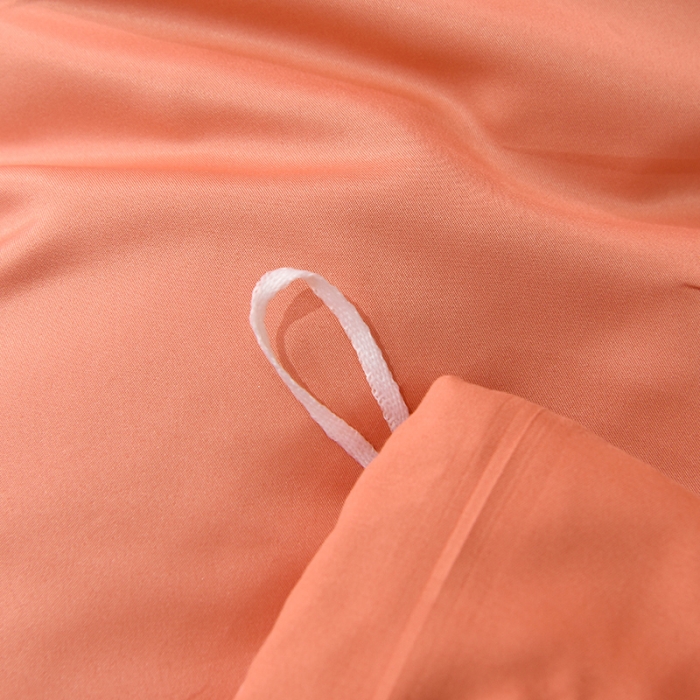 91家纺网 家纺一手货源 找家纺 艾米家居 2025新款韩版水洗真丝四件套-淡雅-橘色