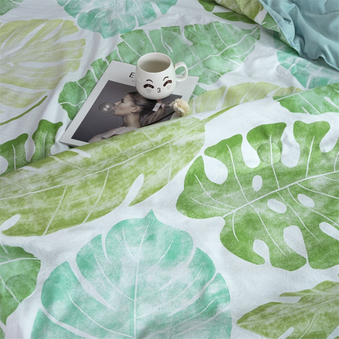 91家纺网 家纺一手货源 找家纺 畅销被业 2022水洗棉印花被夏被 芭蕉叶