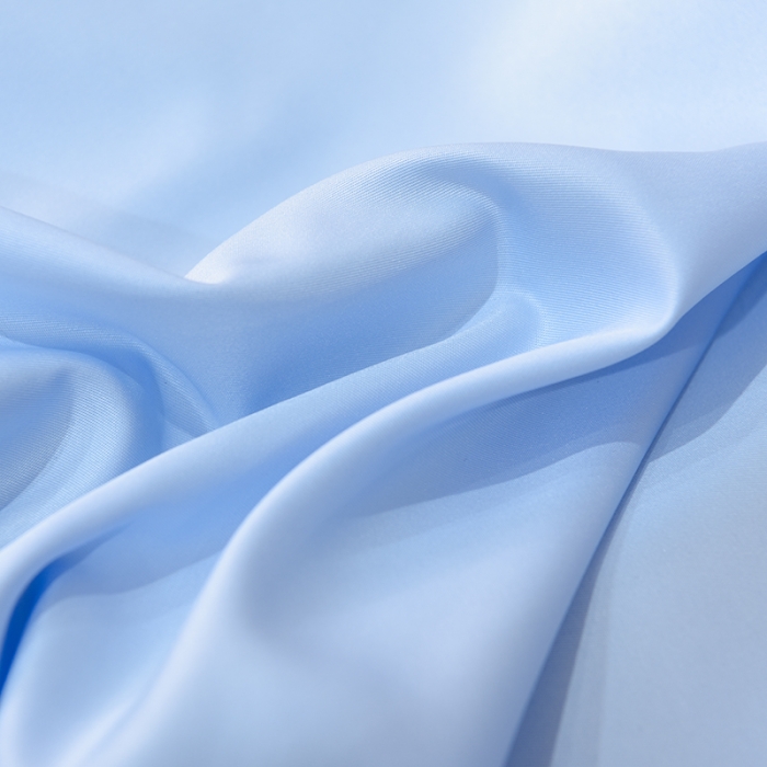 91家纺网 家纺一手货源 找家纺 艾米家居 2025新款韩版水洗真丝四件套-淡雅-天蓝