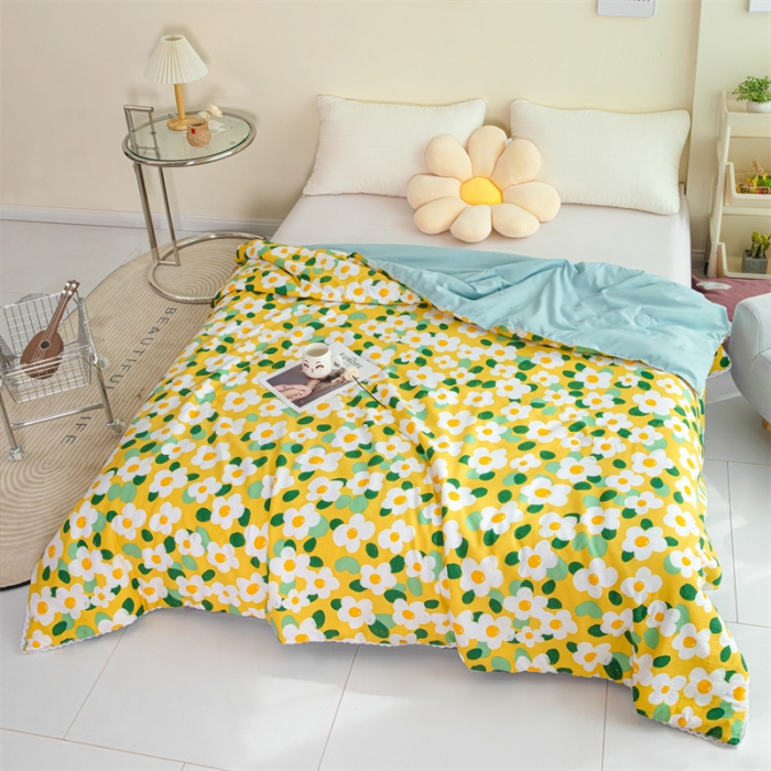 91家纺网 家纺一手货源 找家纺 畅销被业 2022水洗棉印花被夏被 春意