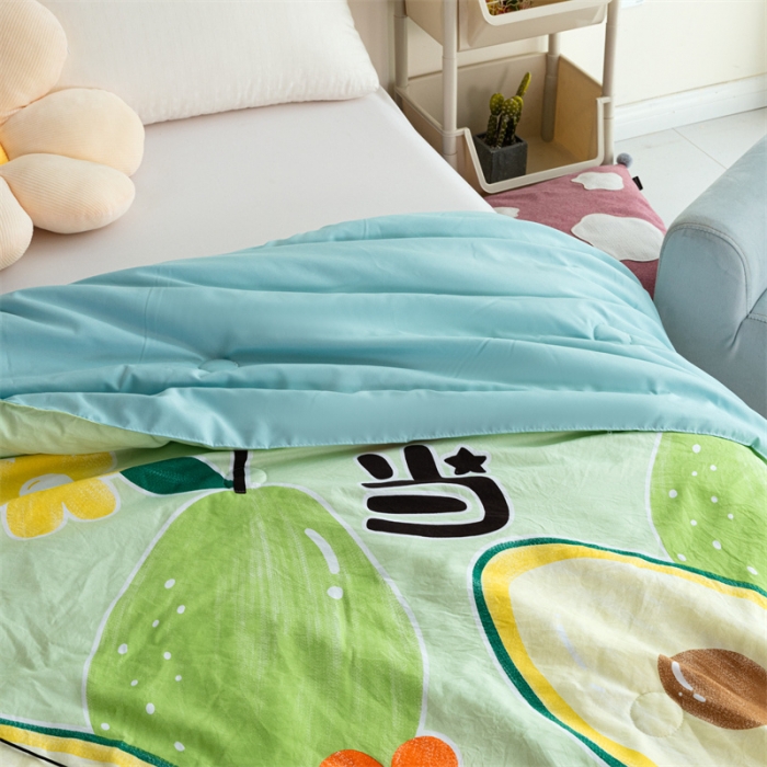 91家纺网 家纺一手货源 找家纺 畅销被业 2022水洗棉印花被夏被 大牛油果