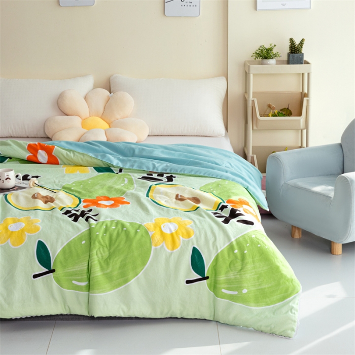 91家纺网 家纺一手货源 找家纺 畅销被业 2022水洗棉印花被夏被 大牛油果