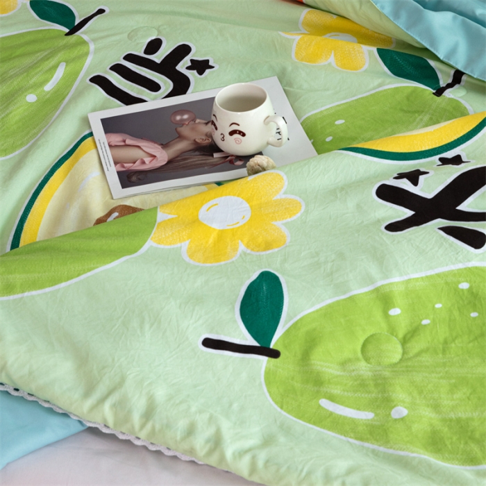 91家纺网 家纺一手货源 找家纺 畅销被业 2022水洗棉印花被夏被 大牛油果