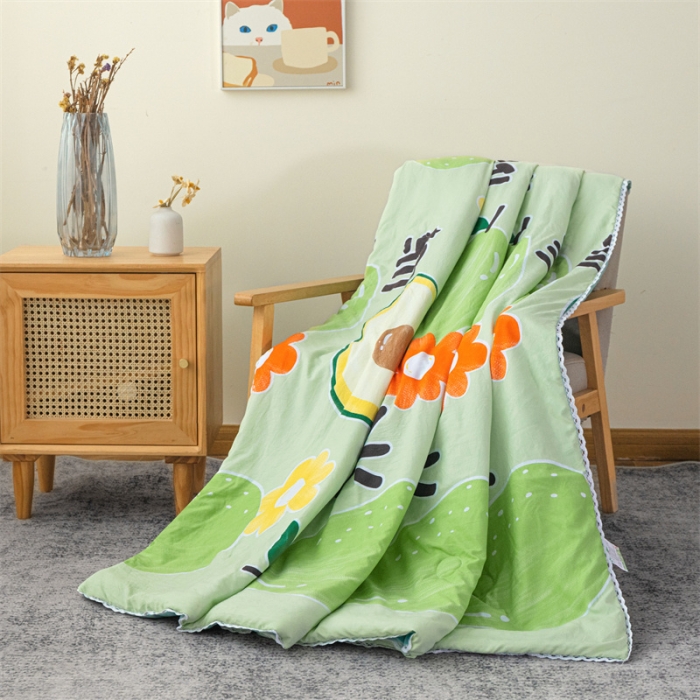 91家纺网 家纺一手货源 找家纺 畅销被业 2022水洗棉印花被夏被 大牛油果