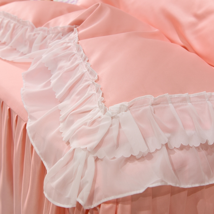 91家纺网 家纺一手货源 找家纺 艾米家居 2025新款韩版水洗真丝四件套-淡雅-玉色