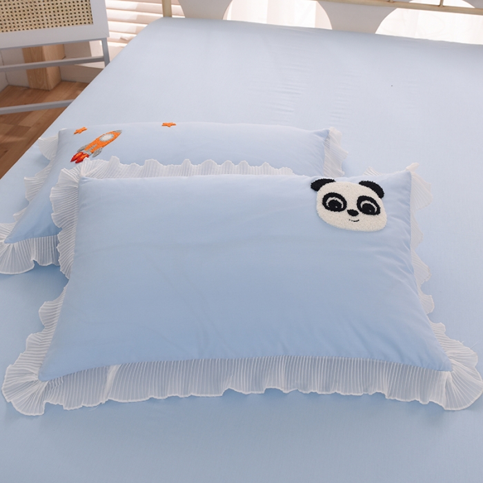 91家纺网 家纺一手货源 找家纺 绒世界 2022新款全棉纯棉绣花四件套 星际宝贝-蔚蓝