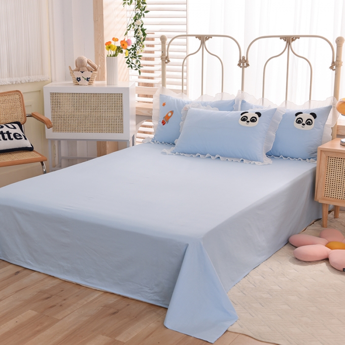 91家纺网 家纺一手货源 找家纺 绒世界 2022新款全棉纯棉绣花四件套 星际宝贝-蔚蓝