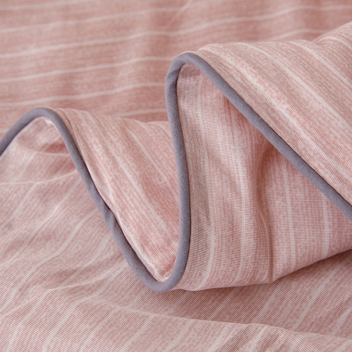 91家纺网 家纺一手货源 找家纺 纽缦2022新款凉感丝乳胶凉席纯色夏被床裙四件套 肌理纹玉色