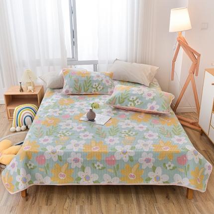 91家纺网 家纺一手货源 找家纺 茉夕家纺 2022新款单面纯棉床盖 花期