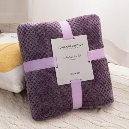 旭帅 2022新款菠萝格毛毯贝贝绒盖毯空调毯沙发巾 烟熏紫