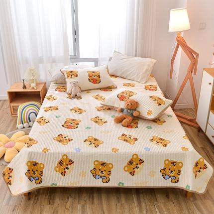 91家纺网 家纺一手货源 找家纺 茉夕家纺 2022新款单面纯棉床盖 欢乐虎