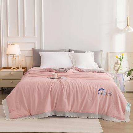 91家纺网 家纺一手货源 找家纺 （总）芯恋 2025新款小清新蕾丝凉感丝雪纺花边夏被夏凉被