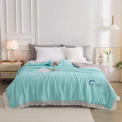 91家纺网 家纺一手货源 找家纺 （总）芯恋 2025新款小清新蕾丝凉感丝雪纺花边夏被夏凉被