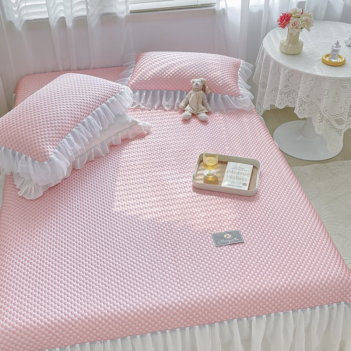 91家纺网 家纺一手货源 找家纺 (总)吾秀冰豆豆席凉感软席床裙公主冰丝席三件套冰凉感豆豆席凉席