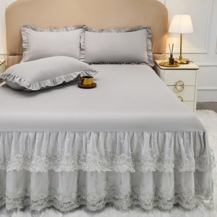 91家纺网 家纺一手货源 找家纺 总-乐朵2022新品  22-6 珍妮 绣花 蕾丝床裙