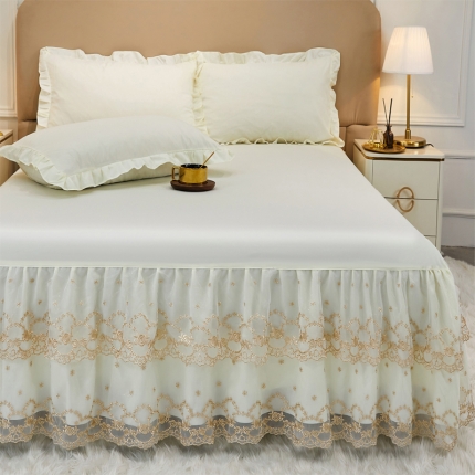 91家纺网 家纺一手货源 找家纺 总-乐朵2022新品  22-6 珍妮 绣花 蕾丝床裙