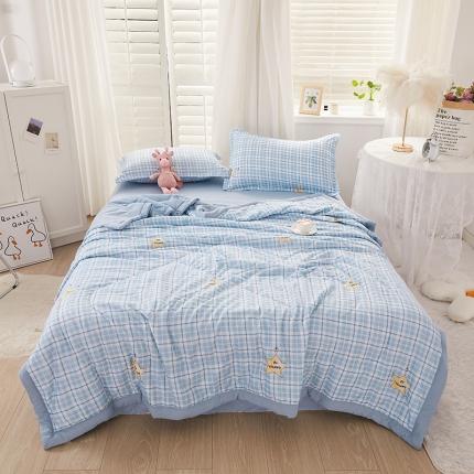 91家纺网 家纺一手货源 找家纺 （总）找底底 2022新款水洗棉印花夏被四件套