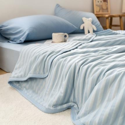 91家纺网 家纺一手货源 找家纺 （总）风向标家纺 2022新款全棉针织大豆条纹夏被&amp;春秋被