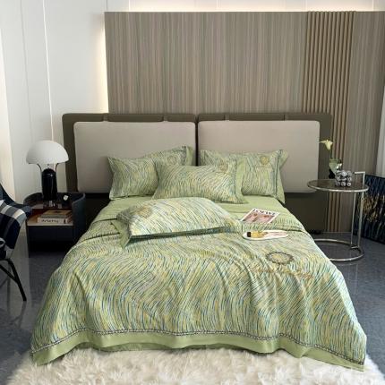 91家纺网 家纺一手货源 找家纺 (总)澳洲羽 2024新款小香风刺绣夏被四件套