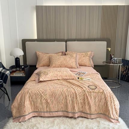 91家纺网 家纺一手货源 找家纺 (总)澳洲羽 2024新款小香风刺绣夏被四件套