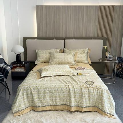 91家纺网 家纺一手货源 找家纺 (总)澳洲羽 2024新款小香风刺绣夏被四件套