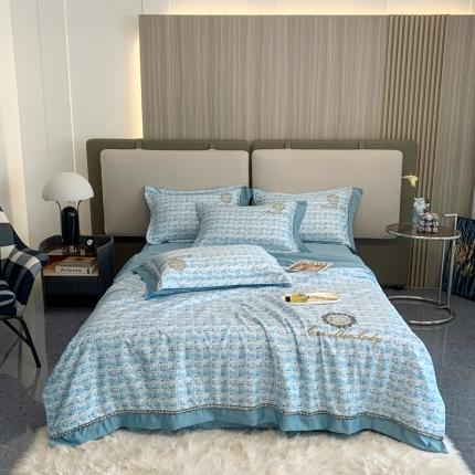 91家纺网 家纺一手货源 找家纺 (总)澳洲羽 2024新款小香风刺绣夏被四件套