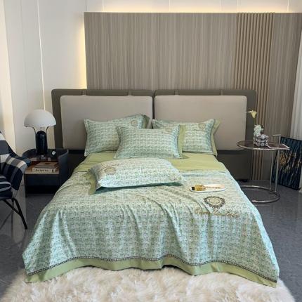 91家纺网 家纺一手货源 找家纺 (总)澳洲羽 2024新款小香风刺绣夏被四件套