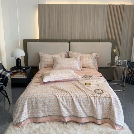 91家纺网 家纺一手货源 找家纺 (总)澳洲羽 2024新款小香风刺绣夏被四件套