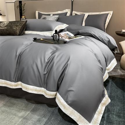 91家纺网 家纺一手货源 找家纺 （总）DC 2024新款100支埃及棉刺绣四件套-伯格