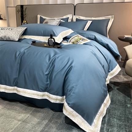 91家纺网 家纺一手货源 找家纺 （总）DC 2024新款100支埃及棉刺绣四件套-伯格