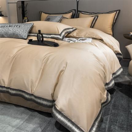 91家纺网 家纺一手货源 找家纺 （总）DC 2024新款100支埃及棉刺绣四件套-伯格