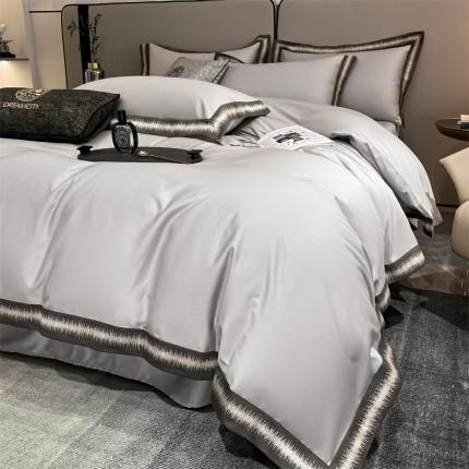 91家纺网 家纺一手货源 找家纺 （总）DC 2024新款100支埃及棉刺绣四件套-伯格