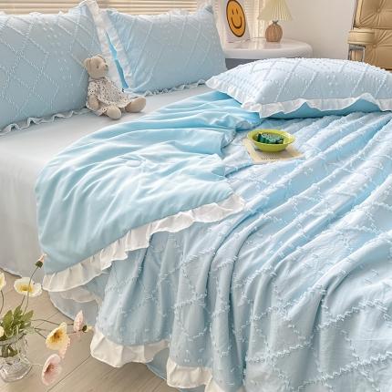 91家纺网 家纺一手货源 找家纺 （总）澳梵 2022新款水洗棉工艺款剪花夏被四件套