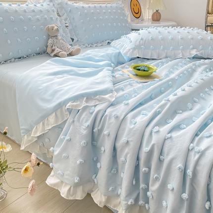 91家纺网 家纺一手货源 找家纺 （总）澳梵 2022新款水洗棉工艺款剪花夏被四件套