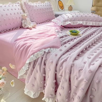 91家纺网 家纺一手货源 找家纺 （总）澳梵 2022新款水洗棉工艺款剪花夏被四件套