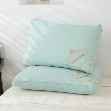 91家纺网 家纺一手货源 找家纺 其乐 2023新款艾草热熔枕角绣款 水绿