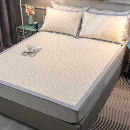 91家纺网 家纺一手货源 找家纺 卡初 2022新款1500D数码印花冰丝席 千鸟格米