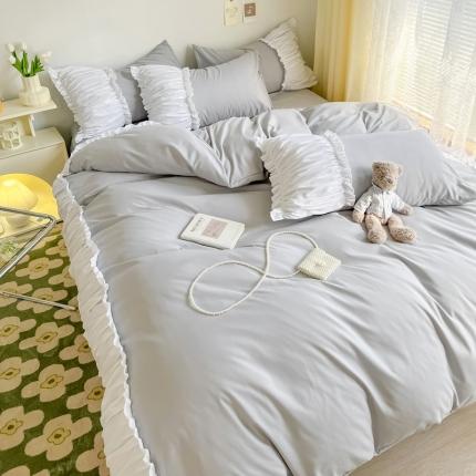 91家纺网 家纺一手货源 找家纺 （总）包小包2024新款韩版奶油ing风系列臻丝棉四件套