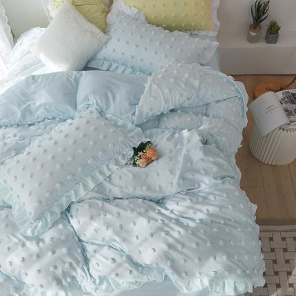 2023春夏爆款韩版立体剪花ins风工艺款四件套 泡芙蓝