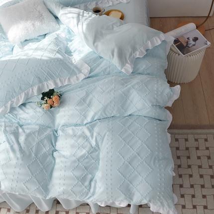 2023春夏爆款韩版立体剪花ins风工艺款四件套 温柔蓝