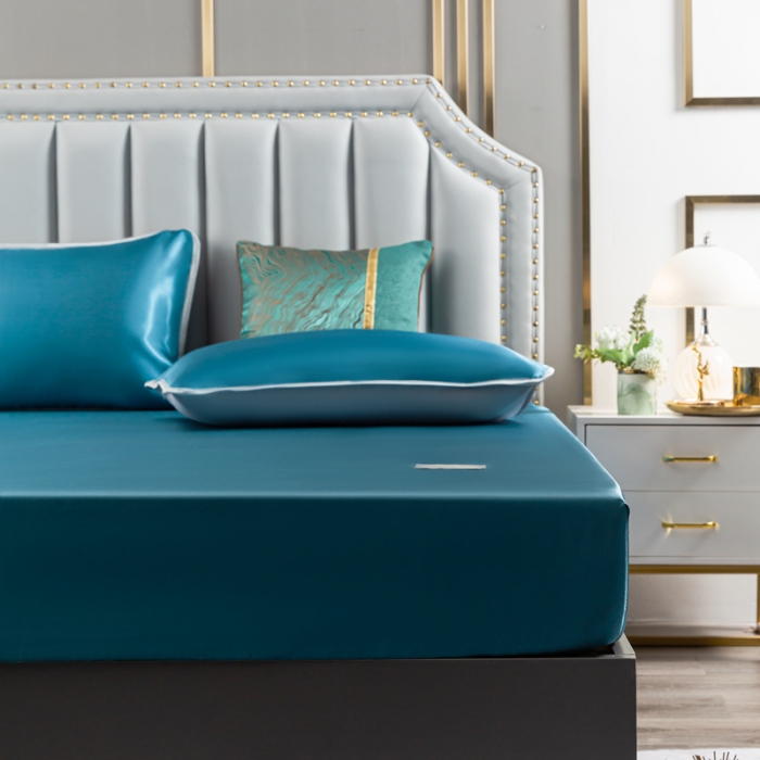 91家纺网 家纺一手货源 找家纺 总-潮邦 可水洗床笠款冰丝凉席1.21.51.8米席子三件套